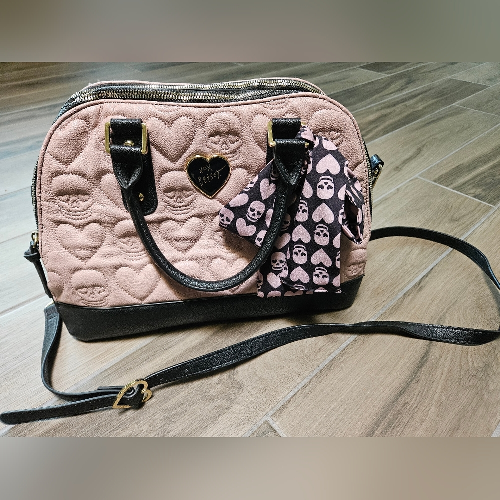 Betsey Johnson Quilted Skull Purse